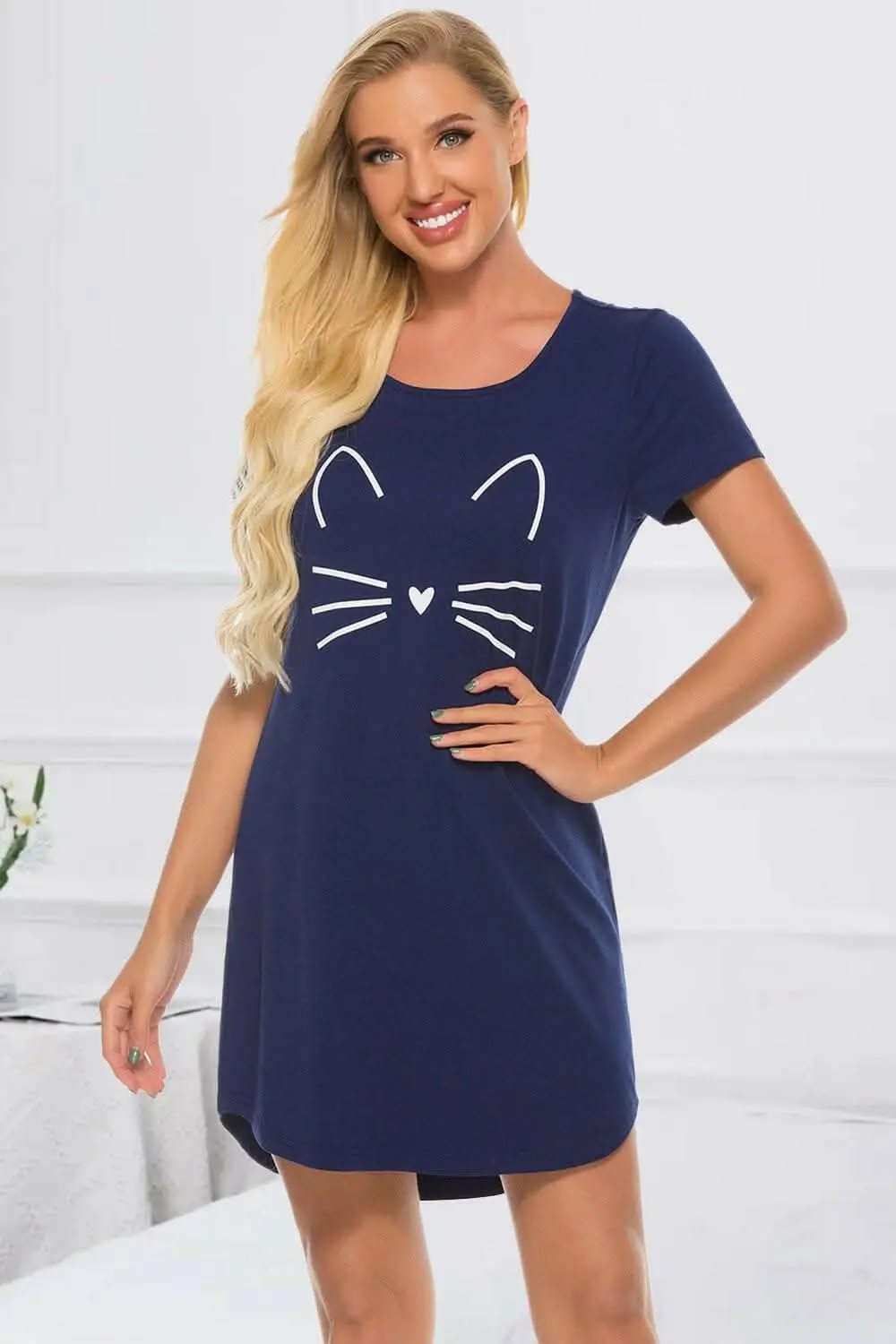 Chic cotton blend short sleeve dress - Love Salve